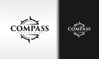 Wall Mural - simple compass text logo