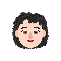 Sticker - Woman: Light Skin Tone, Curly Hair