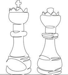 two chess pieces king and queen