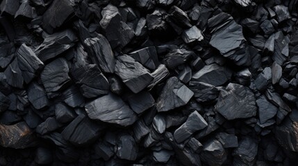 Wall Mural - Freshly mined black stone background texture pattern. Generative AI