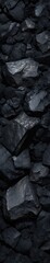 Wall Mural - Freshly mined black stone background texture pattern. Generative AI