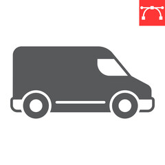 Aufkleber - Van glyph icon, transportation and vehicle, van vector icon, vector graphics, editable stroke solid sign, eps 10.