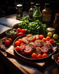 Wall Mural - A table filled with a diverse assortment of different types of food.