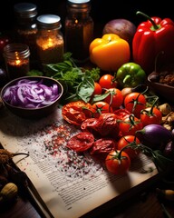 Poster - A table covered with an assortment of different types of fresh vegetables, creating a colorful display.