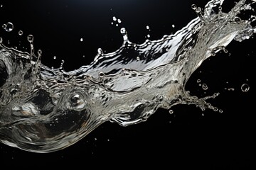 Fototapete - water splashing into the air against a black background
