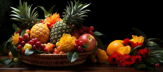 still life with fruits tropical