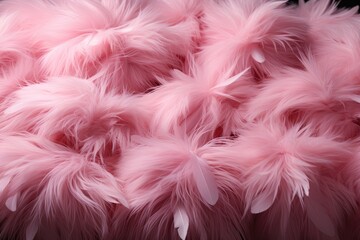 Aufkleber - Up close view of delicate pink feathers against a stark black background, creating a striking contrast and evoking a sense of grace and luxury