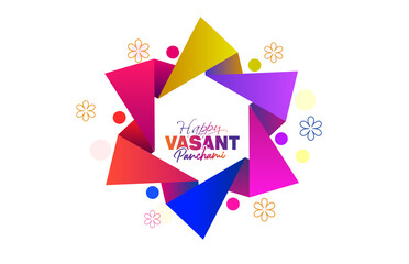 Wall Mural - Vasant Panchami, Indian festival Vasant Panchami utsav logo design and Saraswati Puja.