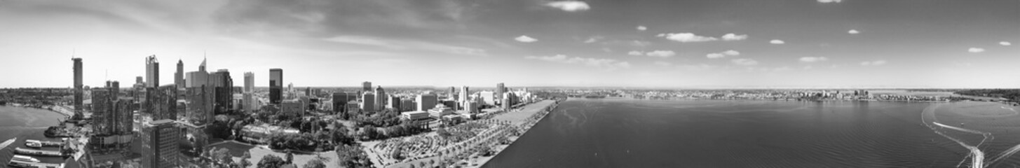 Wall Mural - Aerial view of Perth Cityscape and Swan River, Australia