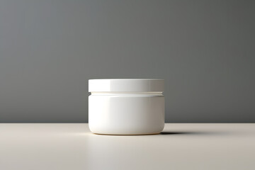 Wall Mural - White jar of cosmetic cream Mock up. Cosmetic beauty product branding mockup 