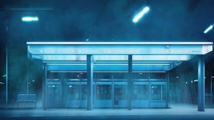 Sticker - Bus Stop In Night