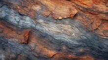  A Close Up Of A Tree Trunk With A Brown And Blue Pattern On The Bark Of The Trunk And The Bark Of The Tree That Has Been Stripped From The Bark.