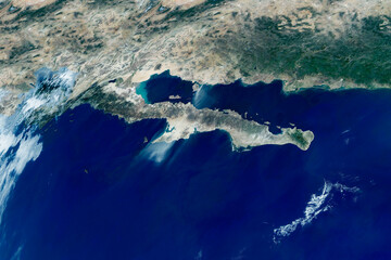 Canvas Print - ocean from space. elements of this image furnished by nasa