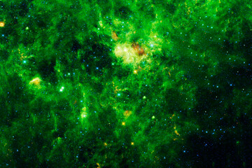 Wall Mural - green space nebula. elements of this image furnished by nasa