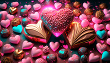 Valentines Day Background, Valentines Day, Hearts Background, Bokeh Heart Candy Chocolates