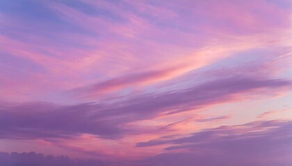 pink purple violet cloudy sky beautiful soft gentle sunrise sunset with cirrus clouds background tex