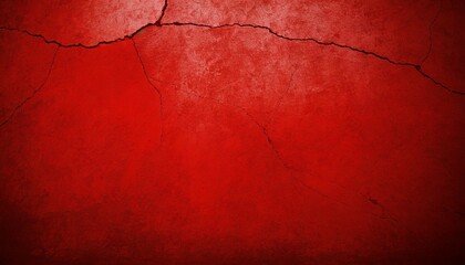 Wall Mural - cracked red background