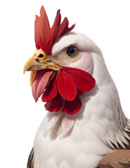 chicken portrait on transparent background