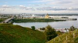 Fototapeta Natura - Autumn Nizhny Novgorod - the confluence of the two rivers Oka and Volga