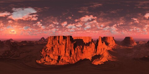 Wall Mural - mars, hdri, environment map , round panorama, spherical panorama, equidistant projection, 360 high r