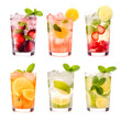 Refreshing drinks for summer  isolated on transparent background Generative AI	