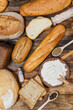 Fresh and delicious bread for eating, different breads for making toast and eating, bread made from wheat and flour, gluten, gluten-free bread, fresh bread baguette