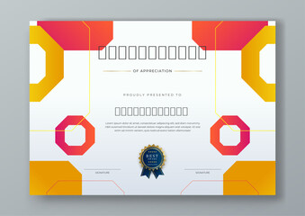 Colorful colourful vector modern luxury certificate corporate template design