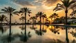palm tree reflection (resort hotel)
