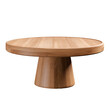 Round wooden coffee table isolated on transparent background