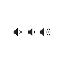 Audio Icon. Symbol Of Loud Music Or Video Player Speaker. Flat Outline Of Microphone Volume Noise While Radio Broadcasting Media Or Speech. Vector Set Of Sound Amplifier Horn Alert Web Logo