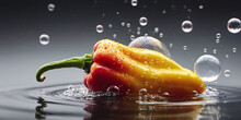 Yellow Pepper On Water