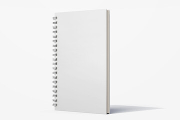 Wall Mural - a5 wire bound spiral ring binder diary corporate notebook planner realistic mockup design template isolated in white background 3d rendering illustration