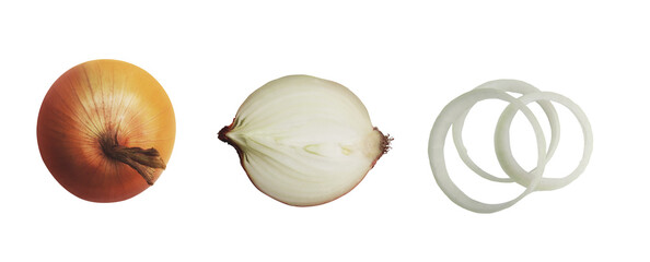 set fresh raw onion on transparent background png