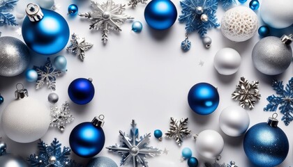 Poster - A white background with blue and white ornaments