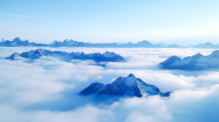 Canvas Print - snowy mountain landscape in winter season