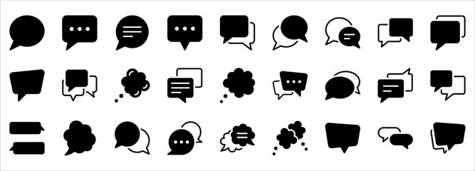 Wall Mural - Chat Vector icon set. Speech bubble icons set, vector illustration on white background