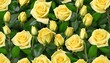 A bouquet of yellow roses with green leaves