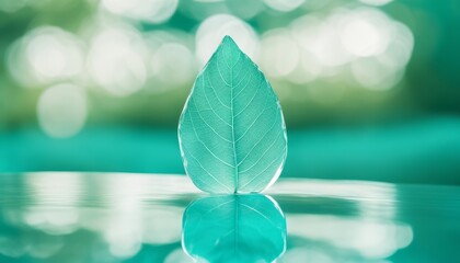 Poster - A leaf floating on a body of water