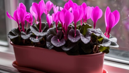 Wall Mural - A pink flower in a pot