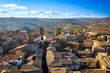 View of old town of Orvieto in Italy from above rooftops
