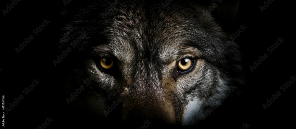 wolf eyes on black background. Stock Photo | Adobe Stock