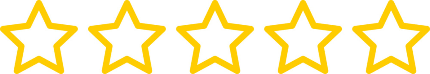 Poster - Golden Yellow Five 0 Stars Icon Product Quality Review Symbol. Vector Image.