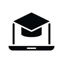 Wall Mural - Online university education vector icon