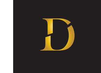 Poster - black and gold color D letter logo