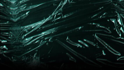 Poster - Animation of moving and changing green texture and copy space on black background
