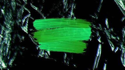 Poster - Animation of moving and changing green texture and copy space on black background