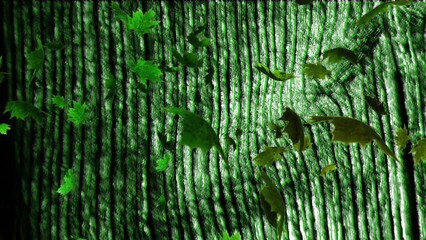 Poster - Animation of moving and changing green texture and copy space on black background