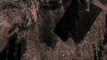 Poster - Animation of moving and changing orange texture and copy space on black background