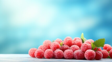 Wall Mural - Fresh ripe juicy raspberries UHD wallpaper