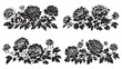 Chrysanthemum Floral Silhouette: Traditional Chinese stencil in Vector Art